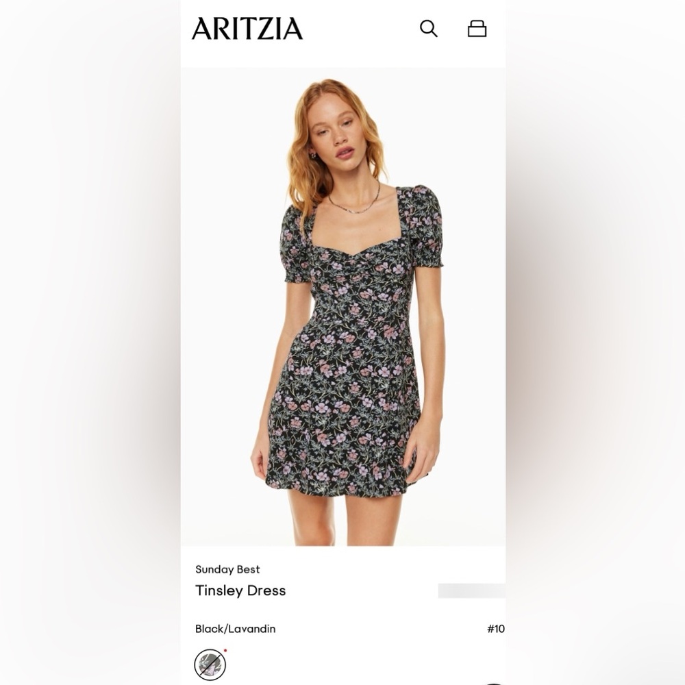 Aritzia Sunday Best Tinsley Dress - Black and Lavender